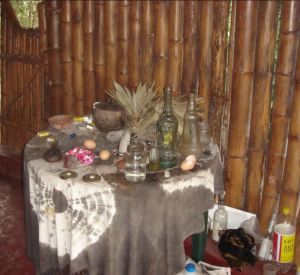 Los ingredientes preparados para una buena LIMPIA efectuada por chamanes locaes